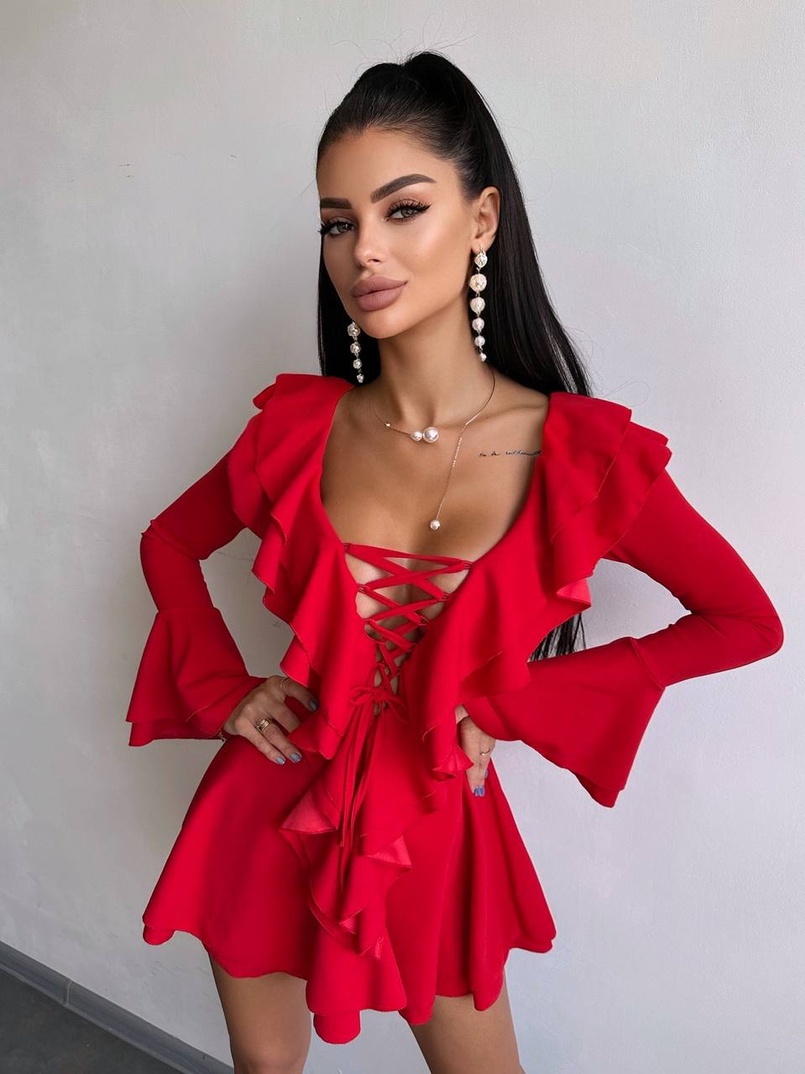 Сукня з з воланами на ґудзиках Сукня з з воланами на ґудзиках | PUSHKA SHOP