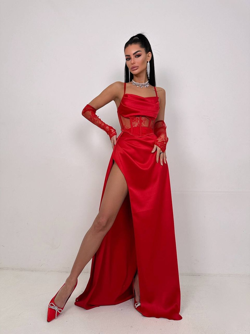 Комплект: корсет+ рукавички + спідниця максі | PUSHKA SHOP