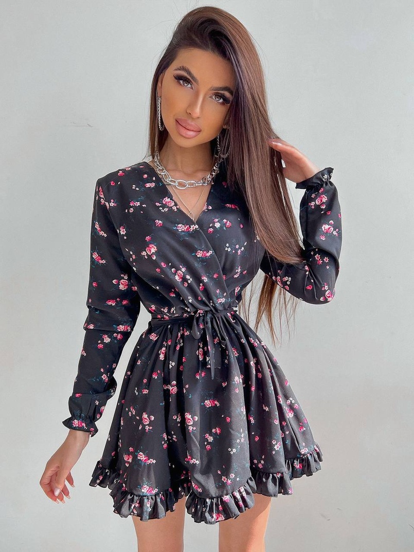 Сукня в квітковий принт з воланами Сукня в квітковий принт з воланами | PUSHKA SHOP