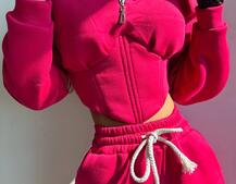 Комплект на флісі : худі з елементами корсету + штани  | PUSHKA SHOP