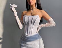 Мереживна сукня максі з рукавичками  | PUSHKA SHOP