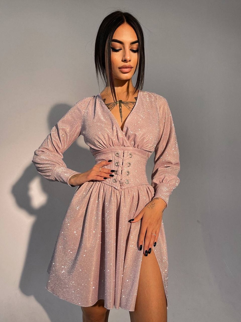 Блискуча сукня з корсетом | PUSHKA SHOP