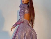 Блискуча сукня міні з відкритою спиною  | PUSHKA SHOP