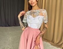 Платье-макси с кружевным верхом Платье-макси с кружевным верхом | PUSHKA SHOP