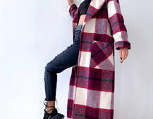 Кашемировое пальто в клетку на подкладке Кашемировое пальто в клетку на подкладке | PUSHKA SHOP