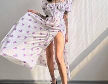 Сукня- міді  з квітковим принтом | PUSHKA SHOP