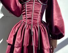 Сукня з корсетом, декорованим стразами  Ручна робота  | PUSHKA SHOP