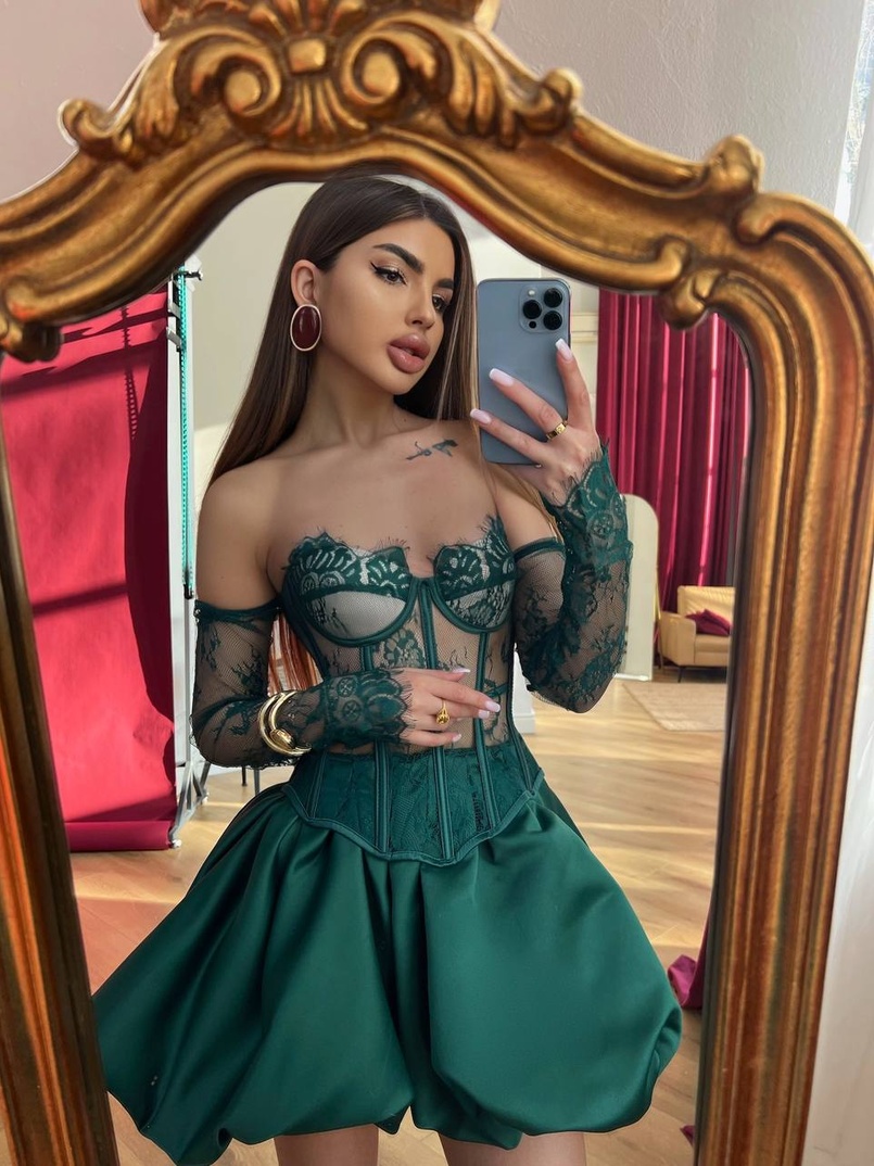 Комплект : мереживний корсет  з чашечками+ спідниця балон  | PUSHKA SHOP