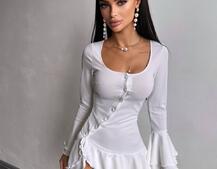 Сукня з з воланами на ґудзиках Сукня з з воланами на ґудзиках | PUSHKA SHOP