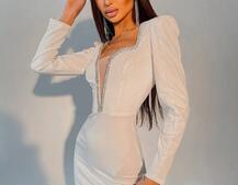 Платье,декорированное стразами   | PUSHKA SHOP