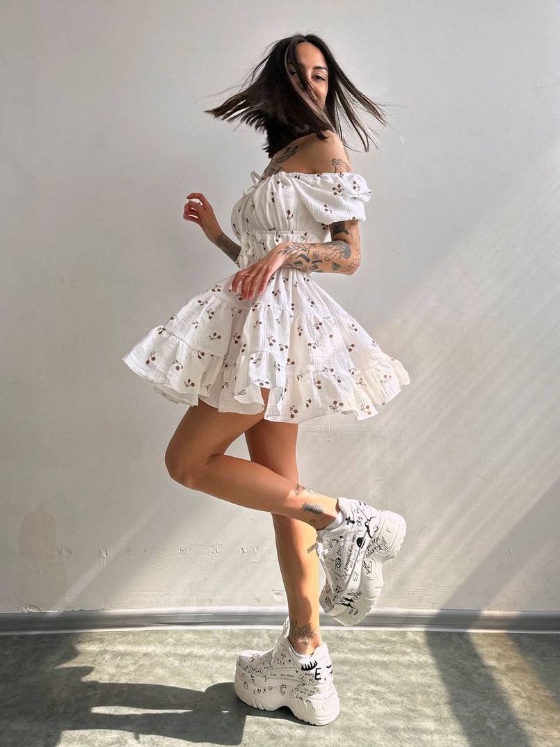 Муслинова сукня з принтом  | PUSHKA SHOP