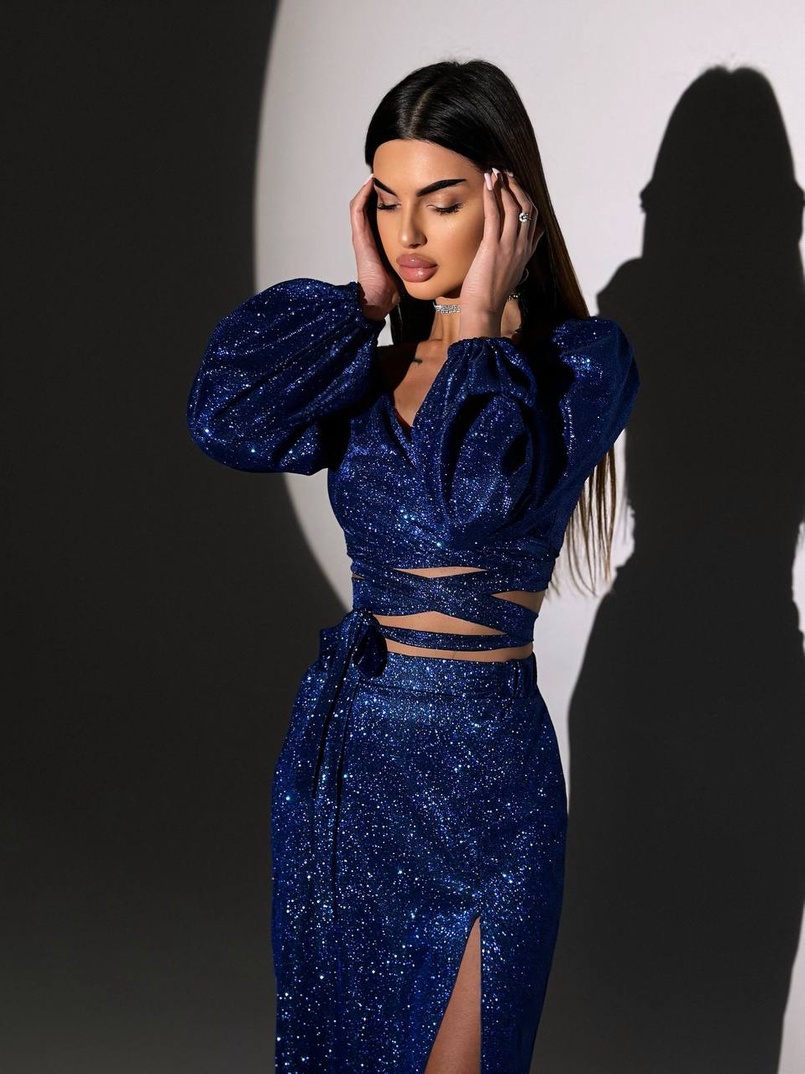 Сяючий комплект: топ  + спідниця  Сяючий комплект: топ  + спідниця  | PUSHKA SHOP