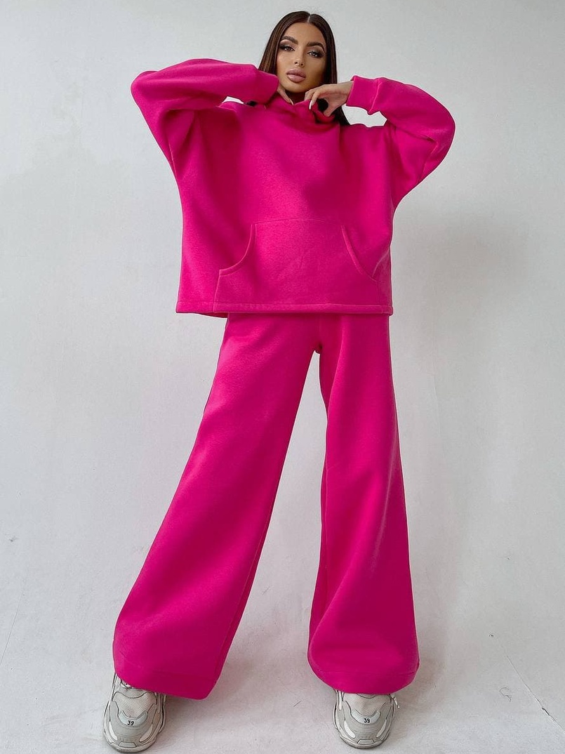 Тёплый костюм с расклешенными брюками   | PUSHKA SHOP