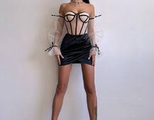 Атласний комплект: корсет + спідниця Атласний комплект: корсет + спідниця | PUSHKA SHOP