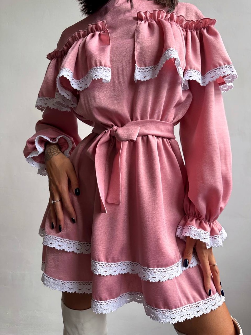 Сукня декорована мереживом | PUSHKA SHOP