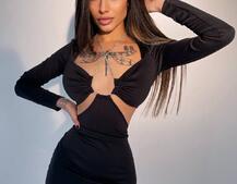 Сукня, декорована шнуром зі страз Сукня, декорована шнуром зі страз | PUSHKA SHOP