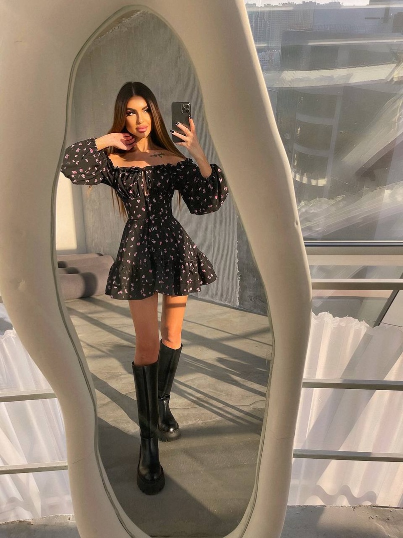 Сукня з воланами та шнурівкою  по спинці | PUSHKA SHOP