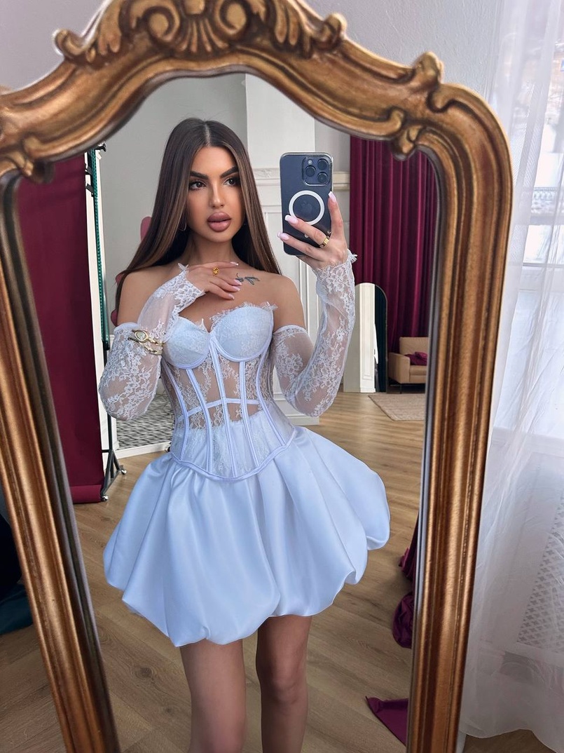 Комплект : мереживний корсет  з чашечками+ спідниця балон  | PUSHKA SHOP