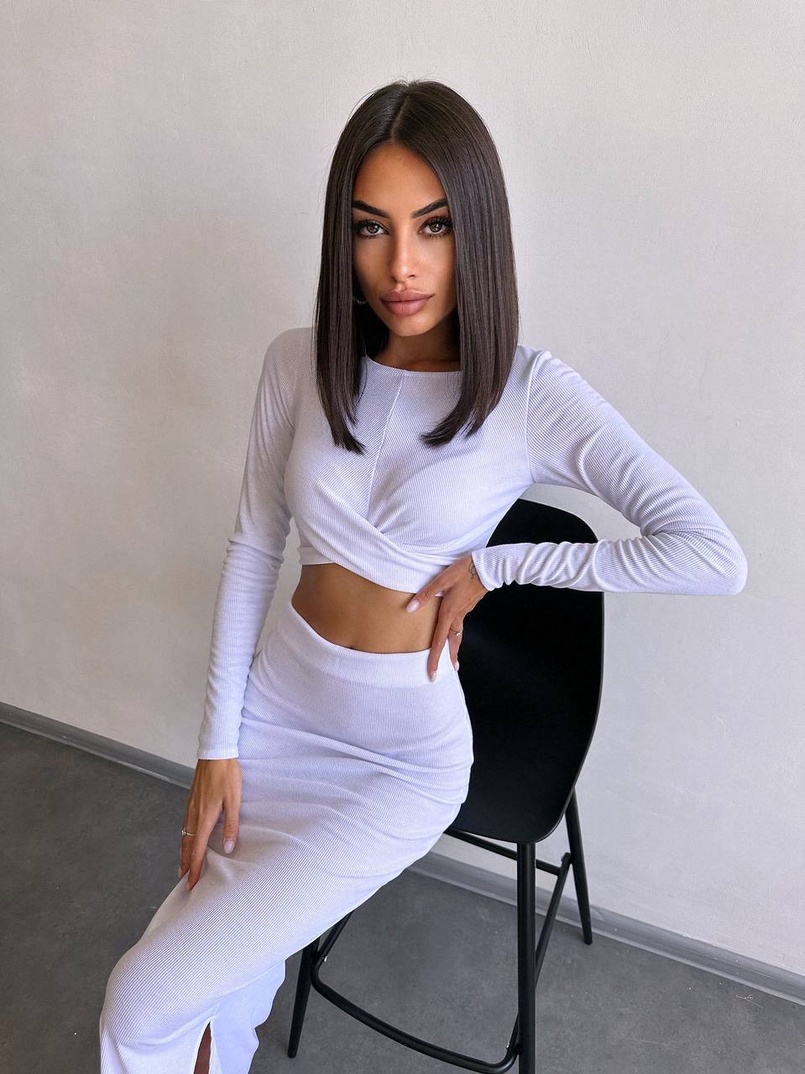 Комплект: топ + спідниця с розрізами  | PUSHKA SHOP