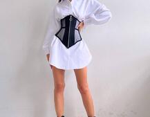 Приталена сорочка + корсет з блискавкою  | PUSHKA SHOP