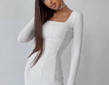 Платье-мини с квадратным вырезом Платье-мини с квадратным вырезом | PUSHKA SHOP