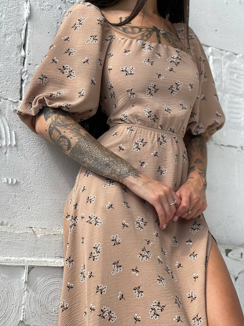 Платье миди со шнуровкой на спинке  | PUSHKA SHOP