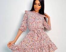 Милое цветочное платье с оборками Милое цветочное платье с оборками | PUSHKA SHOP