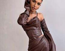 Комплект з еко шкіри: корсет з чашечками+ спідниця міні Комплект з еко шкіри: корсет з чашечками+ спідниця міні | PUSHKA SHOP