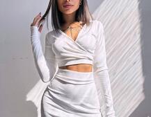 Оксамитовий комплект, декорований бахромою зі страз | PUSHKA SHOP