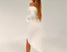 Трикотажна сукня міді з хомутом   | PUSHKA SHOP