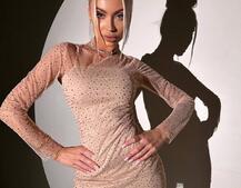 Сукня міні з сяючими стразами | PUSHKA SHOP