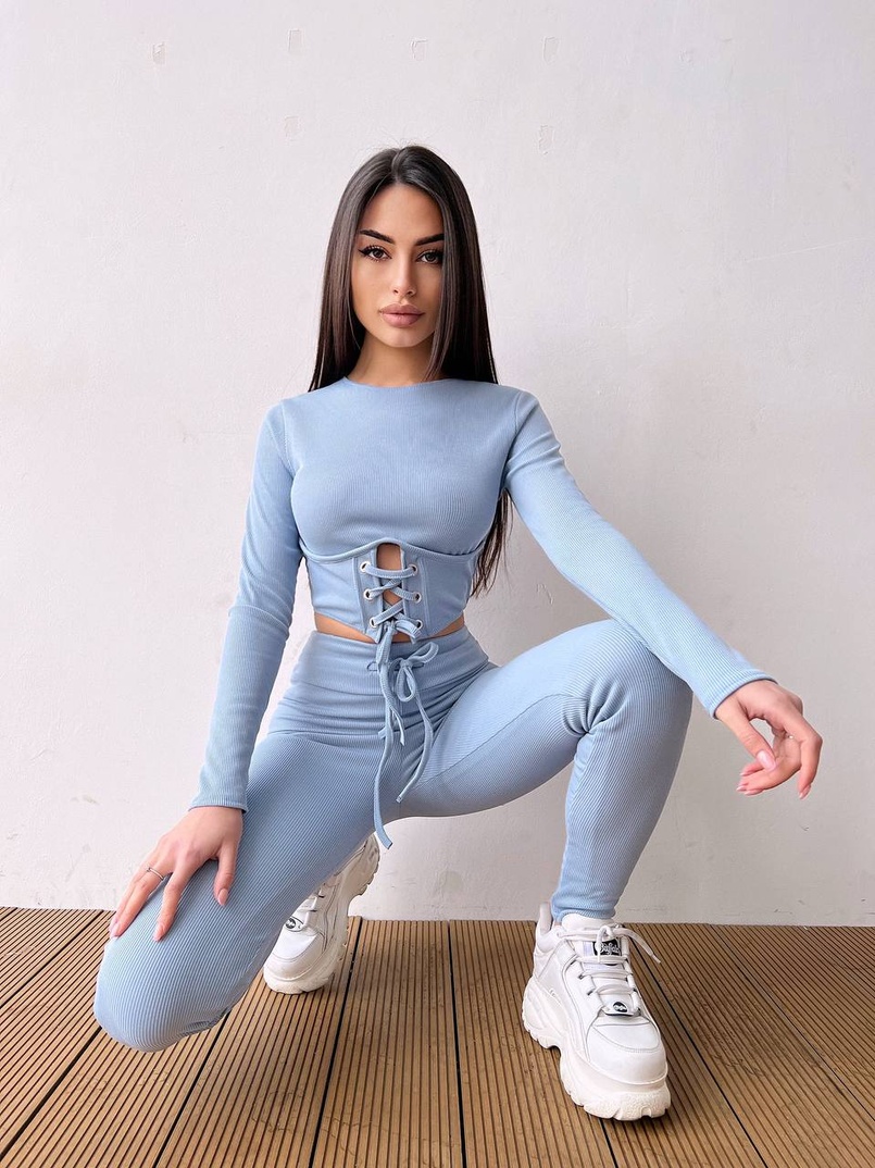 Трикотажний комплект: корсетний топ + легінси | PUSHKA SHOP