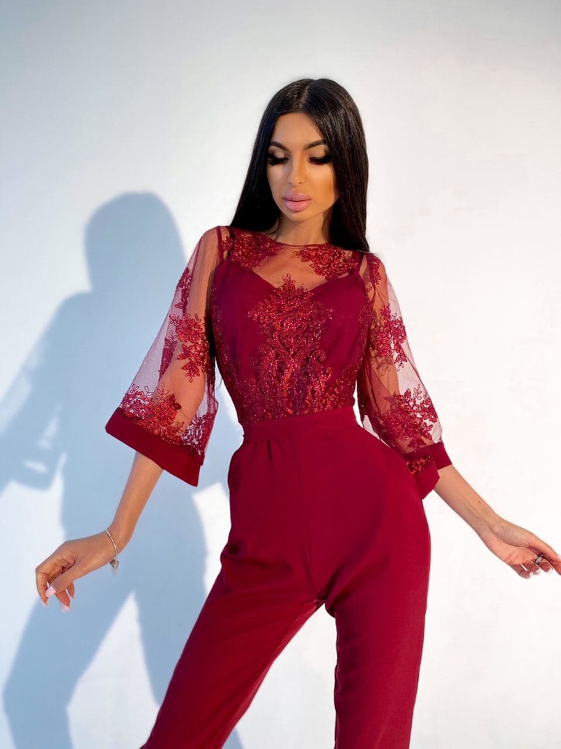 Эффектный комбинезон с кружевным верхом | PUSHKA SHOP