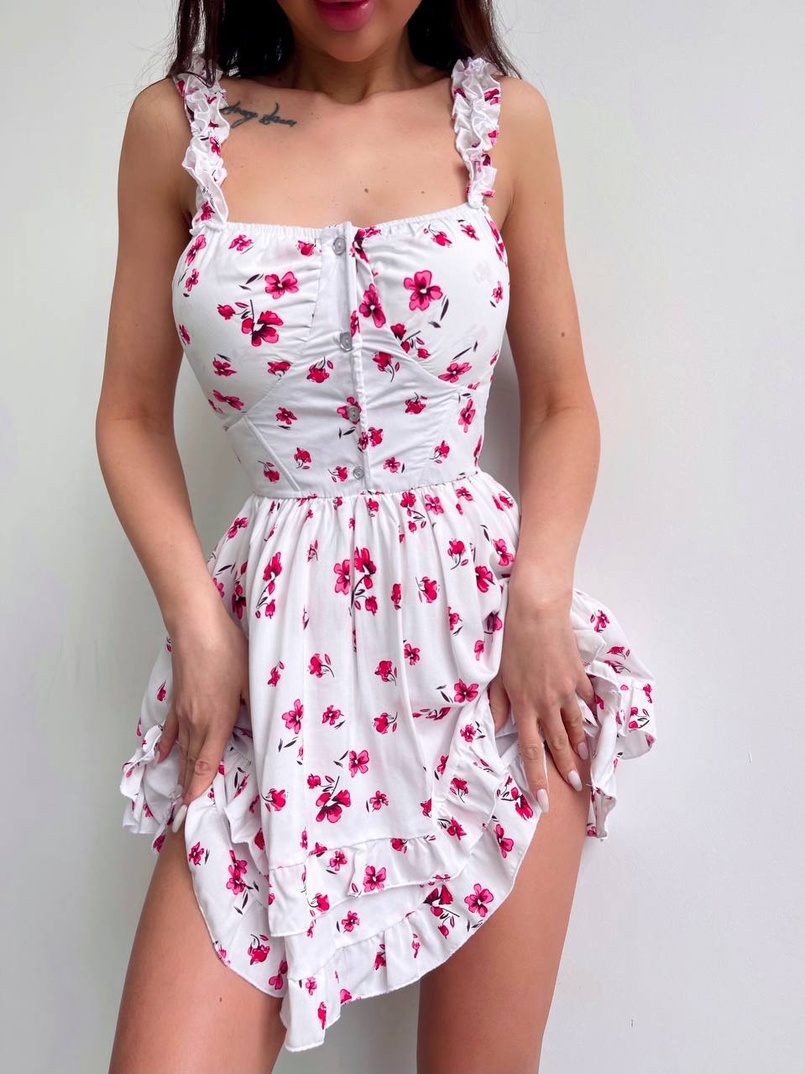 Сукня з корсетним верхом та оборками на спідничці Сукня з корсетним верхом та оборками на спідничці | PUSHKA SHOP