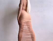 Сукня міді з драпіруванням   | PUSHKA SHOP