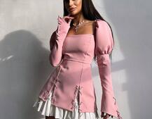 Сукня з об'ємними рукавами + спідниця з воланами Сукня з об'ємними рукавами + спідниця з воланами | PUSHKA SHOP