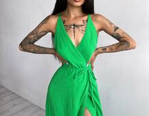 Муслиновое платье с запахом Муслиновое платье с запахом | PUSHKA SHOP