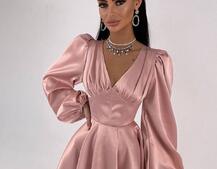 Атласна корсетна сукня  з пишною подвійною спідницею  | PUSHKA SHOP