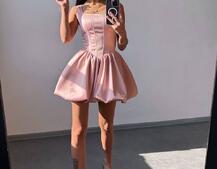 Атласна корсетна сукня міні  | PUSHKA SHOP