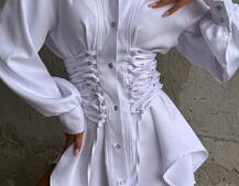 Сукня-сорочка зі шнурівкою | PUSHKA SHOP