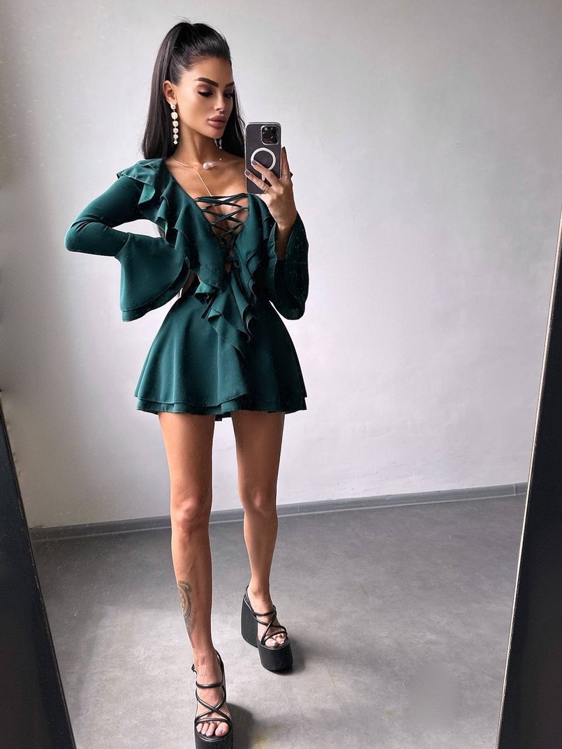 Сукня з з воланами на ґудзиках Сукня з з воланами на ґудзиках | PUSHKA SHOP