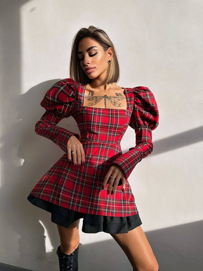 Сукня з об'ємними рукавами + спідниця з воланами | PUSHKA SHOP