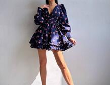 Сукня міні з пишною спідницею та драпіруванням на талії | PUSHKA SHOP