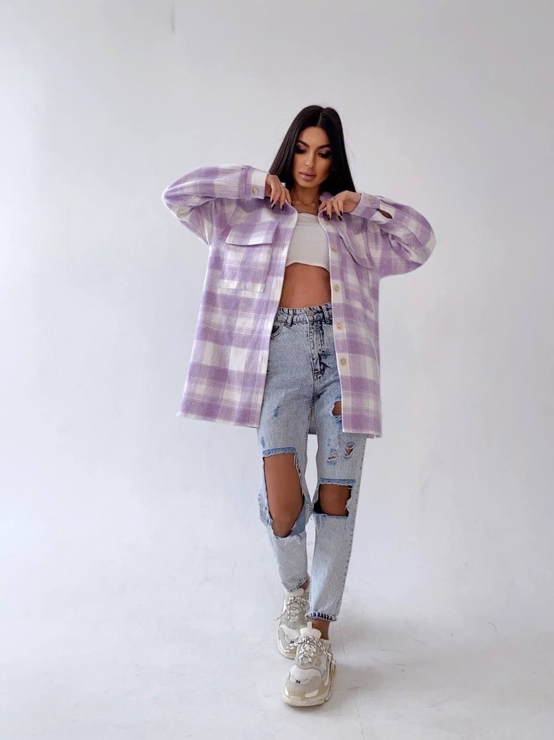 Кашемировая рубашка в клетку с капюшоном Кашемировая рубашка в клетку с капюшоном | PUSHKA SHOP