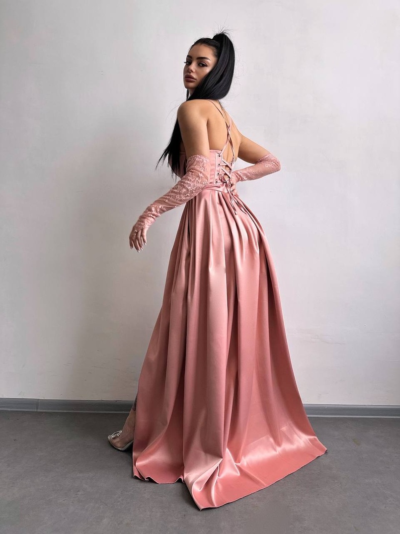 Атласний комплект: корсет + спідниця максі  | PUSHKA SHOP