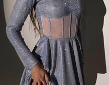 Блискуча корсетна сукня з пишною спідницею Блискуча корсетна сукня з пишною спідницею | PUSHKA SHOP