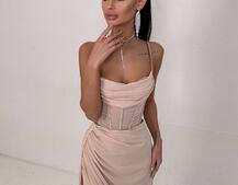 Комплект: корсет декорований стразами + спідниця максі Комплект: корсет декорований стразами + спідниця максі | PUSHKA SHOP