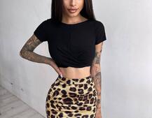 Комплект: топ + шелковая юбка в леопардовый принт  Комплект: топ + шелковая юбка в леопардовый принт  | PUSHKA SHOP