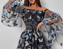 Сукня з асиметричною спідницею із сітки з вишивкою + атласний корсет на шнурівці | PUSHKA SHOP