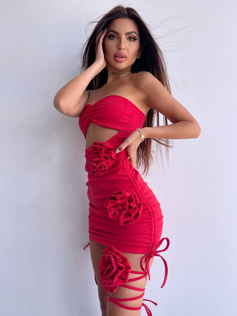 Сукня міні з трояндами    Ручна робота.  | PUSHKA SHOP